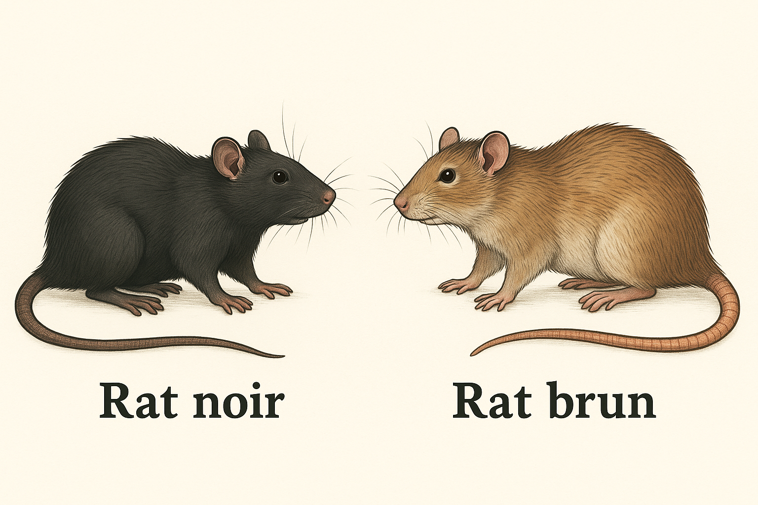 Rat noir ou rat brun ? Apprenez à reconnaître chaque espèce pour adopter la bonne méthode de dératisation.